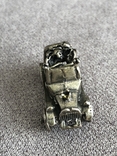 Винтажная серебряная миниатюра Влюбленная пара в кабриолете (серебро 800 пр, вес 16,5 гр), фото №6