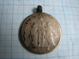 Дукач из французской монеты (Украина) серебро вес - 24,7г, фото №2
