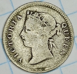 Гонконг 5 центов 1893 Виктория серебро, фото №3