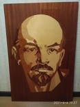 Большой портрет Ленина из шпона на ДСП, фото №2