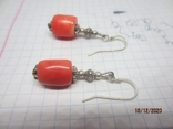 Earrings silver 925 coral vintage, photo number 4