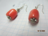 Earrings silver 925 coral vintage, photo number 5