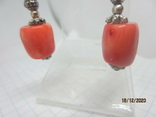 Earrings silver 925 coral vintage, photo number 6