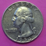 25 сентов (1/4 доллара США), 1954г., фото №2
