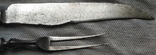 Столовый набор охотничий - 2 пр. - Шеффилд, 19 век - серебро, кость, сталь, футляр, фото №8