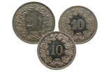Монеты Швейцарии 20,10,10 раппенов, фото №2