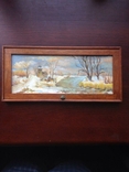 Авторская работа Зимний пейзаж с подписью автора в раме, фото №6