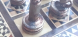 Шахматы, греко-римский набор. Перламутр, дерево, металл, фото №7