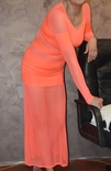 Летнее платье, новое - цвет персик с прозрачными вставками, фото №7
