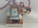 Слон старинный керамический разноцветная майолика, фото №4
