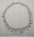 Ожерелье Серебро Лунный Камень Адуляр Антикварное, фото №3