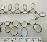 Ожерелье Серебро Лунный Камень Адуляр Антикварное, фото №5