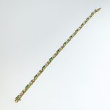 Винтажный золотой браслет с натуральными изумрудами и бриллиантами, photo number 4