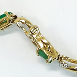 Винтажный золотой браслет с натуральными изумрудами и бриллиантами, photo number 9