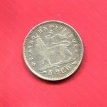 Эфиопия 1/16 бирр 1887 серебро Менелик I, фото №2
