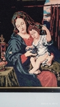 Икона. Старинный гобелен "Мадонна с младенцем", 48 х 38 см, довоенная Германия, фото №4