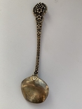 Ложка серебро с позолотой САХАРНАЯ 916 проба, фото №5