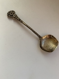 Ложка серебро с позолотой САХАРНАЯ 916 проба, фото №6