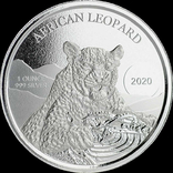 Республіка Гана 2020 Африканський Леопард 1 унція срібла, фото №2