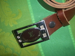 Ремень кожаный с брендовой пряжкой., фото №8