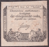 Королевство Франция 50 солей 1793 г., фото №2