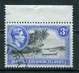 1939 Великобритания колонии Соломоновы острова 3р, фото №2
