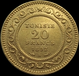 20 франків 1892 року, Туніс під Францією, фото №2