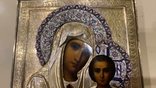 Икона Казанской Божьей матери Серебро, расписные эмали, фото №8