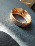 Золотая печатка , Золотое кольцо с камнем, фото №4