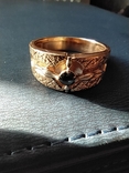 Золотая печатка , Золотое кольцо с камнем, фото №6