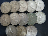 5 франков Франции.Серебро.13шт., фото №7