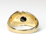 Мужское золотое (10к) кольцо с черным ониксом и бриллиантами, фото №5
