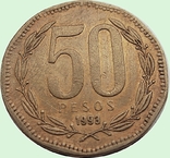 57.Чили 50 песо, 1993 год, фото №3