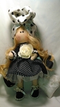 Кукла интерьерная текстильная Модница. Ручная работа. 26 см, фото №3