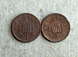 Великобритания 1 пенни 2006 г.,2002.,2 пенса 1989г.6шт., фото №7