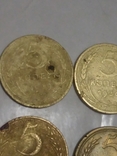 8 монет періоду СССР номіналом 5 копеек роки1929/1936/1943/1946/1948/1955/1956/1991, фото №3