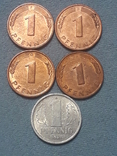 Германия 1 пфенниг 1981 года F, D, J, G - 5 штук, фото №2