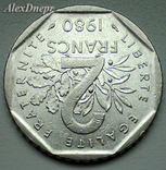 Франция, 2 франка 1980, фото №3