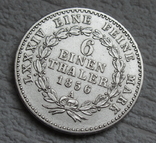 1/6 талера 1856 г. Анхальт-Бернбург, серебро, фото №5