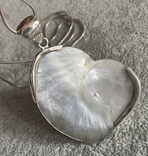 Серебряная подвеска Сердце с перламутром на цепочке (серебро 925 пр, вес 14,4 гр), фото №6