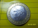 1000 лир Италия 1997г. с ошибочной картой ГДР И ФРГ, фото №4