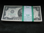2 долара США корінець 100штук номер в номер, фото №2