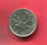 Канада 25 центов 1989 Олень Карибу, фото №2