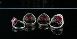 Кольцо Серебро Кольца с камнями 12 штук, фото №4