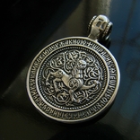 Серебряный 925 кулон- образок Иконка Чудо Св. Георгия о змие., фото №9