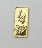 Слиток золота 999 пробы 1/4 грана с сертификатом подлинности, фото №3