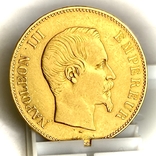 100 франков. 1855. Наполеон III. Франция (золото 900, вес 32,15 г), фото №10