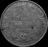 3 гульдена - 2 талера 1842 року, Франкфурт, фото №2
