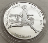 Монета 50 долларов 1992 год. Серебро 925, вес 28,23 грамм, фото №2