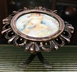 Пано декоративная тарелочка в серебряной рамке 800проба, Лимож Limoges Франция, фото №7